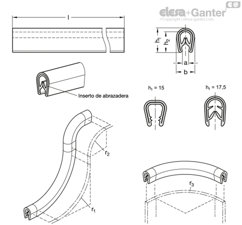 Perfil Protector De Bordes EUTRAS - EPDM Negro (10 Metros)