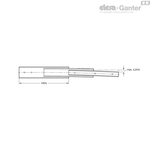 GN 1450 Guías telescópicas de acero inoxidable